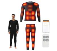 Set Di Biancheria Intima Riscaldata A 32 Zone Con APP E Telecomando, Set Di Mutande Lunghe Riscaldate Elettricamente Tramite USB, Abbigliamento Invernale Per Il Calore Di Tutto Il Corpo(M)