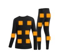 Set di biancheria intima riscaldata, controllo intelligente della temperatura, regolazione a tre velocità, termiche riscaldate tramite USB, per uomini e donne, lavabile sotto i vestiti