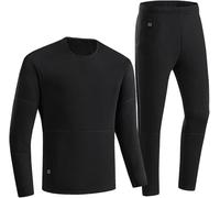 Set di Biancheria Intima Riscaldata Invernale Calda da Uomo 22 Aree di Riscaldamento USB Abbigliamento Ricaricabile in Pile Termico Long Johns, Black, 5XL(190cm95kg)