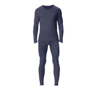 Set di biancheria intima termica da uomo, 2 pezzi, pigiama da uomo, set di biancheria intima a maniche lunghe e pantaloni da pigiama, set con scollo a V, per la casa, grigio scuro, XXL