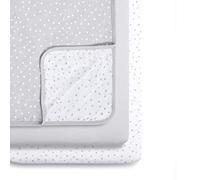 Set di Biancheria per Lettino Snüz 3 Pezzi - 100% Cotone Jersey - Coperta Grigia e Bianca e Lenzuola per Lettino - Grigio a pois