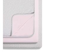 Set di biancheria per lettino Snüz 3 pezzi - 100% cotone jersey - coperta grigia e rosa e lenzuola per lettino - Rose Spot