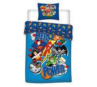 Set di biancheria per letto bambino in cotone Supereroi DC Comics - DC Comics - Blu - 140 x 200 cm - Fodera per cuscino 65 x 65 cm