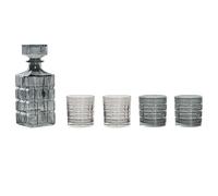 Set di bicchieri con bottiglia Home ESPRIT Grigio Cristallo Città 900 ml