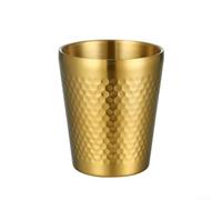 Set di bicchieri da birra martellati in acciaio inox, a doppia parete, isolati, per sidro Lager Ale, oro, 350 ml (oro)