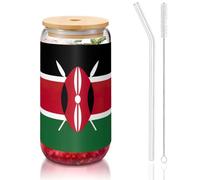 Set di bicchieri da caffè con stampa bandiera del Kenya, 473,6 g, per caffè, bicchieri da birra ghiacciata, bicchieri riutilizzabili per regali