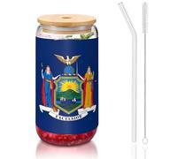 Set di bicchieri da caffè con stampa della bandiera dello Stato di New York, 473,6 g, per caffè, bicchieri da birra ghiacciata, bicchieri riutilizzabili per regali