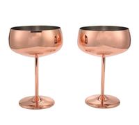 Set di bicchieri da champagne in rame, bicchiere cocktail martini vintage in acciaio inossidabile, calice vino