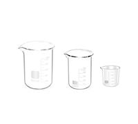 Set di bicchieri da laboratorio, 25 ml, 50 ml, 100 ml, misurino con scala, resistente al calore, per laboratorio e prodotti chimici