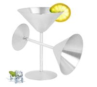 Set Di Bicchieri Da Martini in Acciaio Inox, 2 Pezzi Bicchieri Da Martini Bicchieri Da Cocktail in Metallo Alti Calici Da Cocktail Bicchiere Da Champagne per Bevande Martini Manhattan Vino Rosso