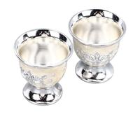 Set di Bicchieri da Vino Vintage, Calici in Lega D'Argento | Materiale in lega, design elegante, facile da pulire, adatto a bar, caffetterie, uso domestico