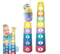 Set di bicchieri impilabili: bicchieri educativi nidificati, bicchieri impilabili colorati | Tazze impilabili con numeri e lettere portatili, giocattolo per bambini più di 6, giocattolo da bagno