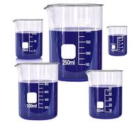 Set Di Bicchieri In Vetro, 4 Pezzi, Bicchiere In Borosilicato Per Laboratori, Aule O Casa, Bicchieri Da Laboratorio Griffin Forma Bassa, 5-5000ml(400ml)