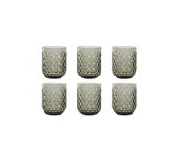 Set di bicchieri in vetro - Home ESPRIT - 6 pezzi - 240 ml - 8x8x10 cm - Multicolore - Riutilizzabile - Trasparente - Uni