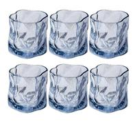 Set di bicchieri LOITTAINUE 6 pezzi da 200 ml - Bicchieri da whiskey in cristallo irregolari - Bicchieri da bere, bicchieri per caffè freddo, bicchieri da cocktail, bicchieri per long drink, acqua, tè