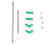 Set di bielle per collegamento RC, biella dello sterzo da 104 mm con testa sferica da 7 mm per assale a ponte VP F10 Phoenix 1/10, kit di bielle per servo in lega di alluminio ad (Verde)