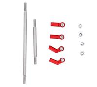 Set di bielle per collegamento RC, biella dello sterzo da 104 mm con testa sferica da 7 mm per assale a ponte 1/10 VP F10 Phoenix, kit di bielle per servocomando in lega di (Rossa)