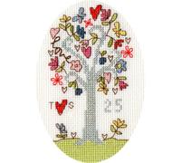 Set di biglietti d'auguri a punto croce Bothy Threads "Silver celebration", 10x1