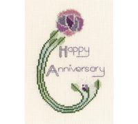 Set di biglietti d'auguri Bothy Threads a punto croce "Mackintosh shrub rose", 9