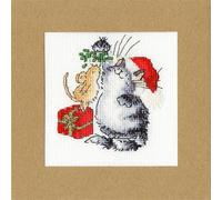 Set di biglietti d'auguri Bothy Threads a punto croce "Under the mistletoe", 10x