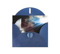 Set di biglietti d'auguri con stampa artistica con colomba blu, 15,2 x 10,2 cm, con busta, inviti per matrimonio/compleanno