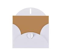 Set di biglietti di auguri bianchi con buste - Biglietti vuoti stampati in tinta unita marrone per compleanno, San Valentino e inviti per feste