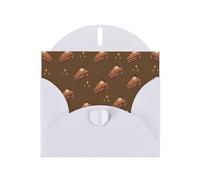 Set di biglietti di auguri bianchi con interno bianco - Cioccolato quadrati torta stampa carta perla biglietti di compleanno, matrimonio e anniversario