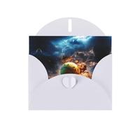 Set di biglietti di auguri bianchi con interno bianco - Lightning Tennis Print Pearl Paper Biglietti di compleanno, matrimonio e anniversario