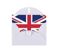 Set di biglietti di auguri bianchi con interno bianco - Stampa bandiera britannica carta perlata biglietti di compleanno, matrimonio e anniversario