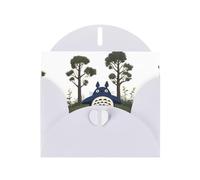 Set di biglietti di auguri con stampa bianca sul prato con interno bianco, carta perlata bianca, biglietti di auguri per compleanno, matrimonio, inviti per feste