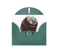 Set di biglietti di auguri con stampa di fiocchi di cioccolato con interno bianco, carta verde scuro perla, biglietti di compleanno, biglietti di invito per feste di nozze