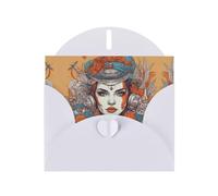 Set di biglietti di auguri con stampa di immagini della regina con interno bianco, carta perlata, per compleanno, matrimonio, inviti per feste