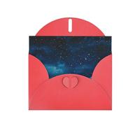 Set di biglietti di auguri con stampa "La bellezza sotto il cielo notturno" con interno bianco, carta rossa perla, biglietti di auguri per compleanno, inviti per feste