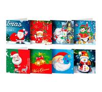 Set di biglietti di auguri di Natale con strass artistici e strass, per donne, ragazze, adulti, amici