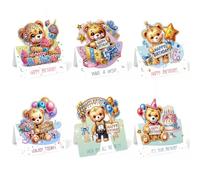 Set di biglietti di auguri fai da te con pittura a diamante, biglietti di auguri di congratulazioni per compleanno, Natale, Halloween, kit per la creazione di progetti artistici con diamanti per