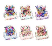 Set di biglietti di auguri fai da te con pittura a diamante, biglietti di auguri di congratulazioni per compleanno, Natale, Halloween, kit per la creazione di diamanti per familiari e amici, regalo