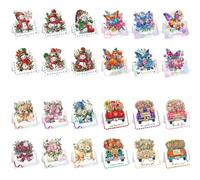 Set di biglietti di auguri fai da te con pittura a diamante, biglietti di auguri per compleanno, Natale, Halloween, kit per la creazione di diamanti per familiari e amici, regalo fatto a mano, 4 pezzi
