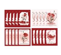 Set di biglietti di auguri romantici per San ,Set di biglietti di auguri per San dipinti a mano,Set di biglietti di auguri con bouquet di flo