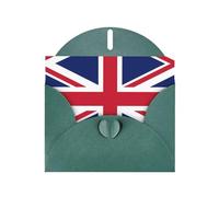 Set di biglietti di auguri verde scuro con interno bianco - Stampa bandiera britannica carta perlata biglietti di compleanno, matrimonio e anniversario