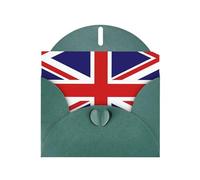 Set di biglietti di auguri verde scuro con interno vuoto - Bandiera del Regno Unito stampa carta perlata biglietti di compleanno, matrimonio e anniversario
