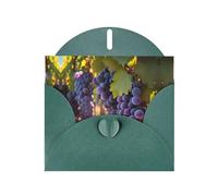 Set di biglietti di auguri verde scuro con interno vuoto, stampa uva del deserto, carta perlata per compleanno, matrimonio e anniversario