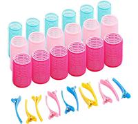 Set di Bigodini a Rete da 30 Pezzi, Dimensioni 44 mm,36 mm e 25 mm, 12 Clip a Becco D'anatra, Strumenti fai-da-te per Arricciare e Acconciare, Colore Casuale