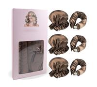 Set di bigodini in raso senza calore, morbidi bigodini per capelli lunghi, strumenti per lo styling fai da te (marrone)