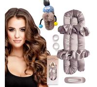 Set di bigodini senza calore, in raso, senza calore, per tutta la notte, 7 pezzi, con grazioso fermaglio per capelli, senza bigodini per dormire (color lavanda)