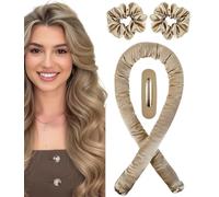 Set di bigodini senza calore, in raso, senza calore, per tutta la notte, con asta per arricciare i capelli, senza calore, set di strumenti per lo styling da donna (4 cm, jumbo, biondo)