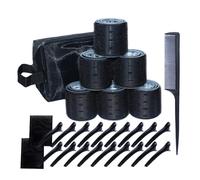 Set di bigodini termici in alluminio, grande borsa portaoggetti for Air Bang(Black)