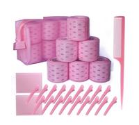 Set di bigodini termici in alluminio, grande borsa portaoggetti for Air Bang(Pink)