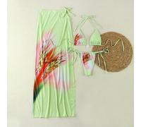 Set di bikini elegante e alla moda da donna, con stampa, adatto per la spiaggia e la villeggiatura estiva L,M,S,XSPiantePoliestere