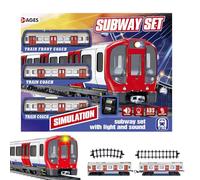 Set Di Binari Del - Giocattolo Della Metropolitana Elettrica Retrò | Set Da Gioco Per La Ferrovia Del Suono Leggero | Gioco Di Veicoli Educativi | Kit Per Binari Urbani Alimentato A Batteria | R