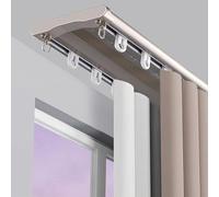 Set di binari doppi per tende resistenti, 6 m, supporto da soffitto dorato per divisorio, soluzione per la privacy in spazi aperti ed elegante sistema di aste per tende